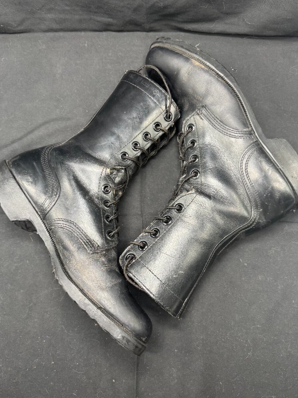 Vintage 1970's Men's Black Leather US Military Combat Boots 9.5 Wide